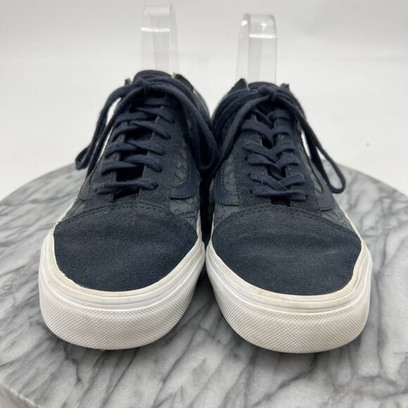 Vans Old Skool Skate Shoe Womens 6.5 Chalkboard Gray Weave Woven Suede Sneaker - Picture 3 of 11